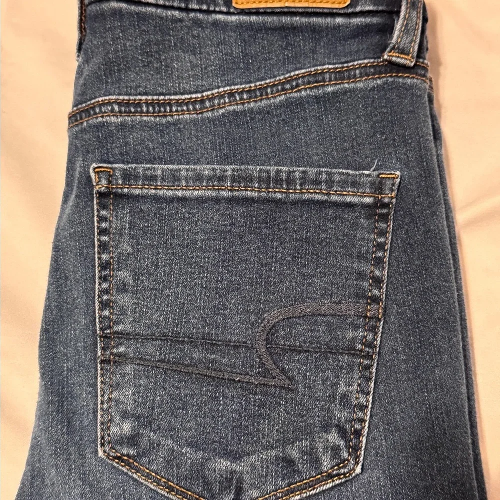 American Eagle Raw Hem Curvy Super Hi-Rise Jegging Next Level Stretch Size 2 EUC